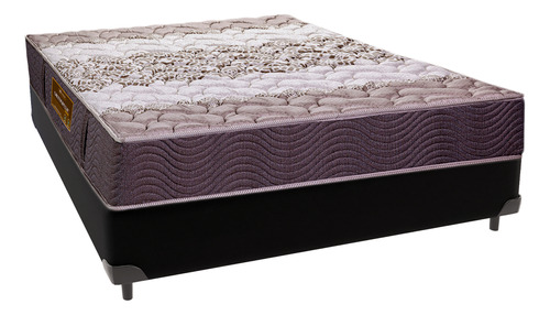 Cama Box Casal Preto + Colchão Sankonfort Semi Ortopédico 18