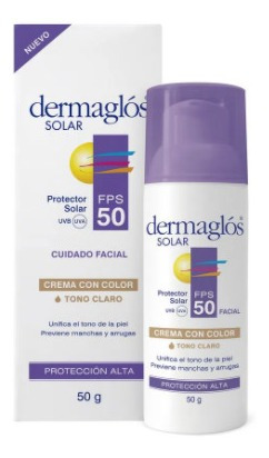 Protector Solar Facial Fps 50 Tono Medio Dermaglos X 50 Ml