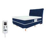 Colchão Magnético Queen Massageador Quântico + Pillow Visco Cor Azul