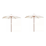 Par Sombrilla (2) Parasol Importado Classic 2.5 Tela Crudo 