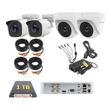 Kit Circuito Cerrado 4 Cámaras Hd-720p Cctv Hikvision 1 Tb