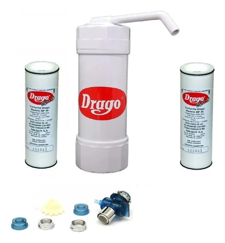 Filtro Purificador De Agua Drago Mp40 + 1 Cartucho Repuesto Aprobado Por Anmat Distribuidor Oficial