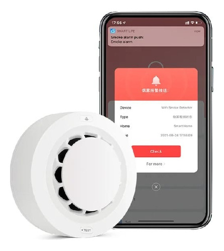 Detector Y Sensor De Humo Contra Incendios Inteligente Wifi