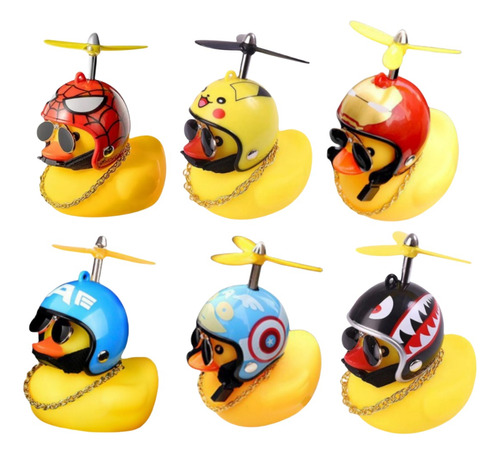 Patito Con Casco Decoración De Coche Moto Y Bicicleta 6 Pcs