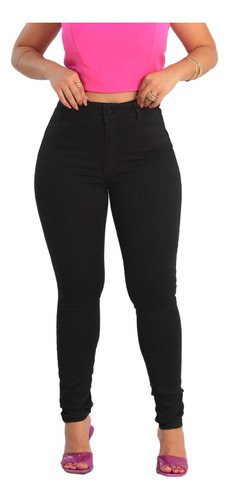 Calça Skinny Feminina Preta Com Bastante Lycra Cintura Alta