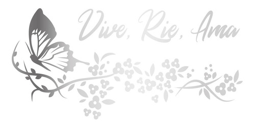 Vinilo Decorativo Para Pared Mariposa Vive, Rie, Ama 80x150