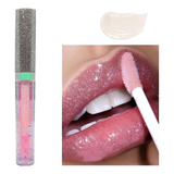 Brillo Labial Gloss Con Glitter Lip Gloss Maquillaje Tejar Acabado Brillante Color Rosa