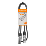 Cabo Para Microfone Hayonik Player Xlr (m) X Xlr (f) 1 Metro