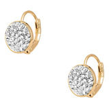 Aretes Nice Con Cristales Diamonice Elegantes 4 Baños Oro 18