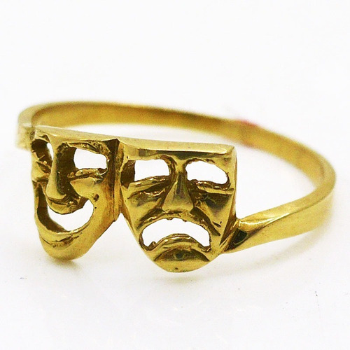 Anillos Oro Cara De Teatro Anillos Oro Mujer Hombre 1.8 Gr