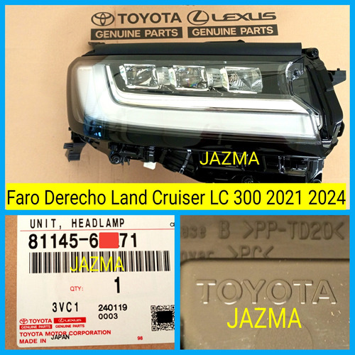 Faro Derecho Land Cruiser Lc 300 Zx Vx 2021 2024 Original  Foto 4