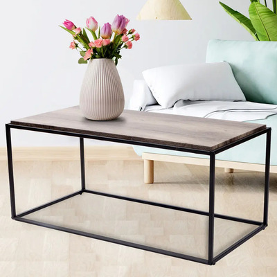 Mesa De Centro Auxiliar Sala Rectangular Marrón Minimalista Color Marrón Oscuro | Envío gratis