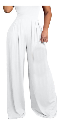 Pantalones Tipo Palazzo Largos De Cintura Alta Para Mujer, E