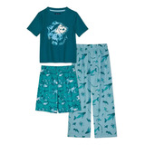 Nautica Conjunto De Pijama 3 Piezas Para Niño Original