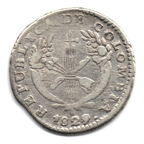 1 Real 1829/8 Popayán Gran Colombia