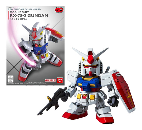 Bandai Gundam Sd Ex 01 Rx-78-2 Gundam, Pistola 8 Cm