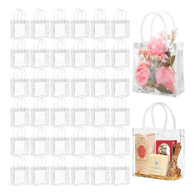 50 Bolsa Regalo Con Asa Transparentes Boda Bautizo Recuerdos Mooaoo | Meses sin interés