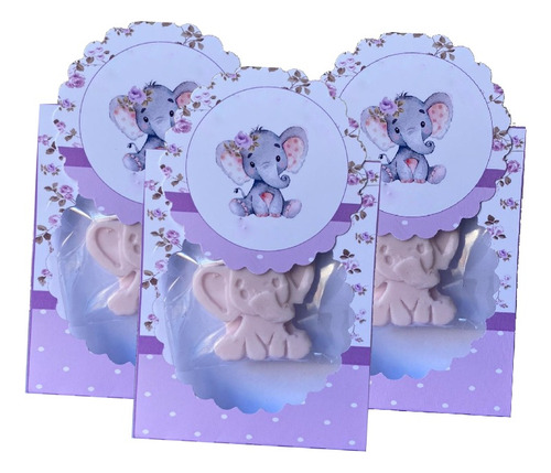 Souvenir Jaboncito De Elefante Baby Shower Lila X 20 -