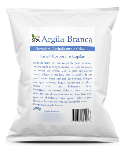 Argila Verde, Preta, Branca, Rosa, Amarela, 500g