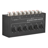 6-channel Rca Passive Stereo Mini Mixer Black