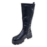 Botas Larga Bucaneras Negro Plataforma Full Tendencia Mujer 