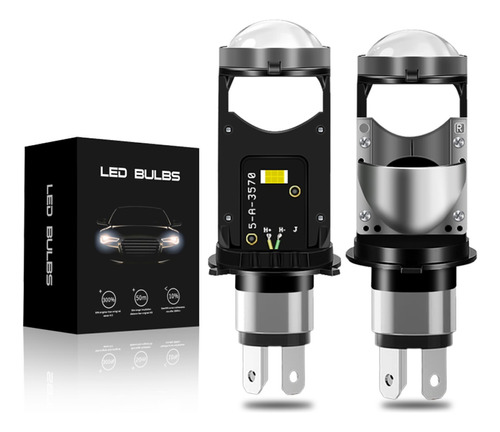 Faros Led H4 Tipo Lupa Para Moto Luz Altas Y Bajas, 1 Par