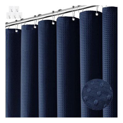 Cortina De Baño De Tela Para Ducha Impermeable 180*180cm Con Ganchos Negro,cortina De Baño Tela,cortinas De Regadera Antimoho Impermeable Y Antibacteriano,ojales De Metal,duradero Para El Hogar Azul P | MercadoLibre