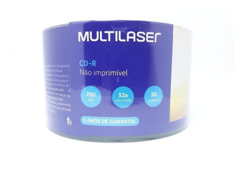 50 Mídia Virgem Cd Multilaser Logo 700mb 80min (nova)