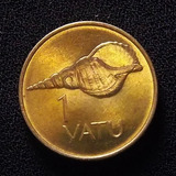 Vanuatu 1 Vatu 1999 Sin Circular Caracol Marino