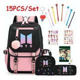 Juego De Mochilas K-pop Bts De 15 Piezas+lonchera+bolsa De L