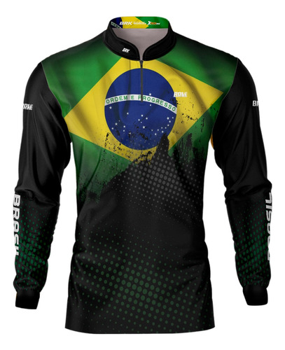 Camisa Agro Brk Fazenda Bandeira Brasil Trator Com Uv50+