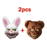 2 Máscaras De Halloween Con Forma De Oso De Conejo Sangrient