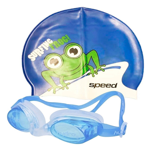 Combo Natacion Antiparras Niños Hydro + Gorra Silicona Speed