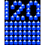 120 Velas De Te Azules Sin Parpadeantes Led Funciona Con Vel