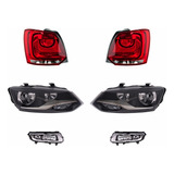 Paq 2 Calaveras + 4 Faros P/ Volkswagen Polo 2013/2014 Depo