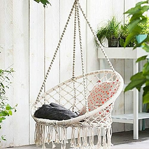 Hamaca Sillon Columpio Macrame Colgante Interior Exterior