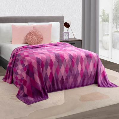 Frazada Térmica Fandango King Size Morada Color Violeta Diseño de la tela Lisa | Envío gratis