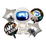 Kit Balão Metalizado - Astronauta 65x86cm + 4 Balões 45cm