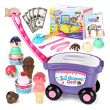 Torlam Carrito De Helado Para Ninos, Juguetes De Comida, Jue