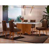 Conjunto Mesa Sala De Jantar Tp180 Nevada 6 Cadeiras Rufato