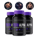 3x Testo Alpha Testosteronaa Caps P/ Homens Original Zma
