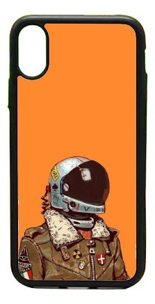Funda Protector Para iPhone Astronauta Naranja