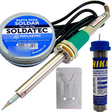 Kit Profissional Ferro Solda Hikari 50w 110v + Fio + Pasta