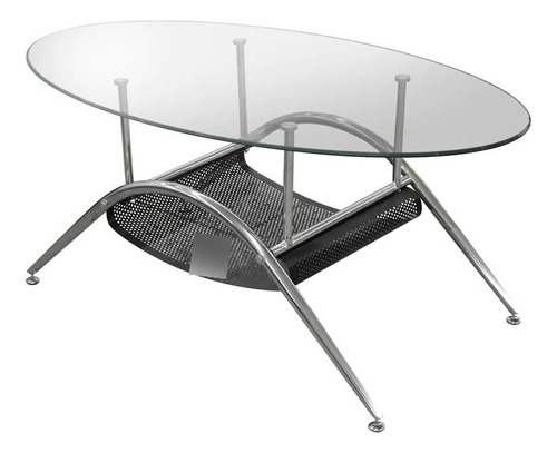 Mesa De Centro Volga Metal Y Vidrio 60cm X 110cm X 45cm Alto