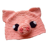 Gorro De Chancho De Lana Crochet Artesanal 