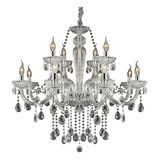 Lustre Candelabro Cristal K9 Legitimo 12 Braços Clássico Top