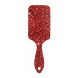 Cepillo Para Cabello - Red Glitter Hair Brush For Wet & Dry 