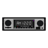 1din Retro Vintage Coche Estéreo Con Bluetooth Aux Usb Fm