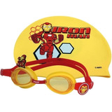 Set De Natación Marvel Iron Man Kids Goggle + Gorra Voit 