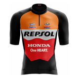Conjunto De Ciclismo Masculino Bretelle Gel Camisa Repsol